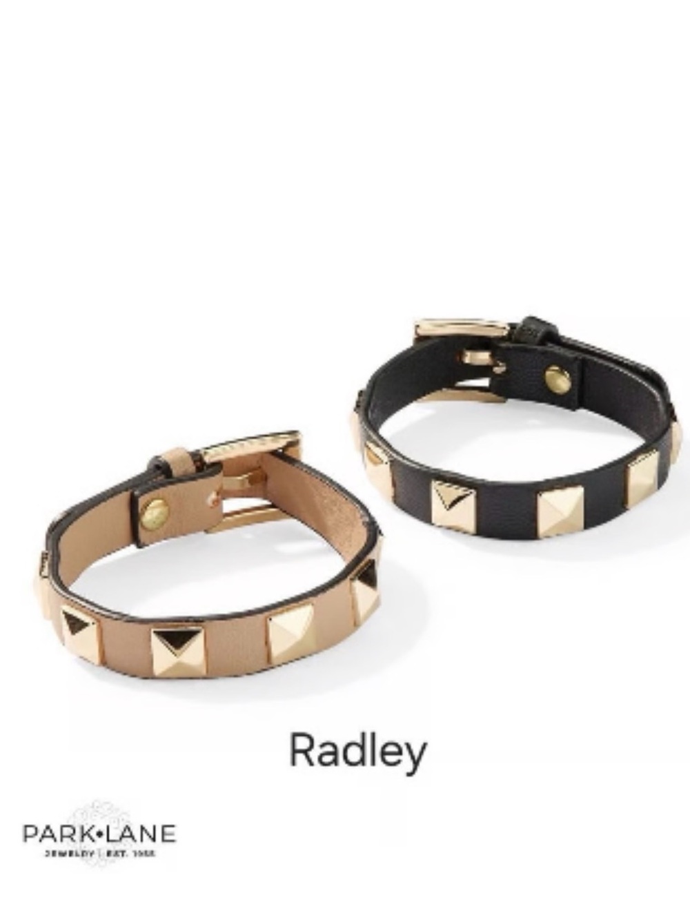 Park Lane Radley Nude Vegan Leather Gold Tone Stud Bracelet